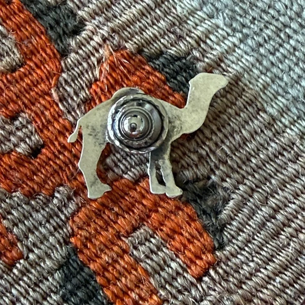 Unmarked sterling silver camel brooch